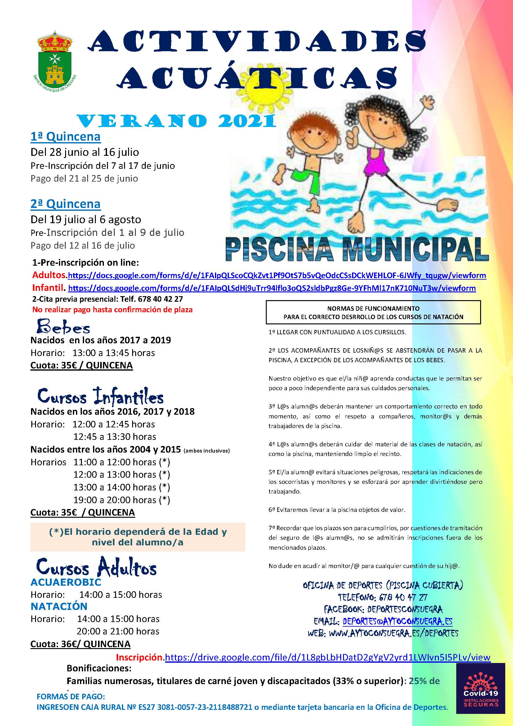 Actividades acuáticas verano 2021