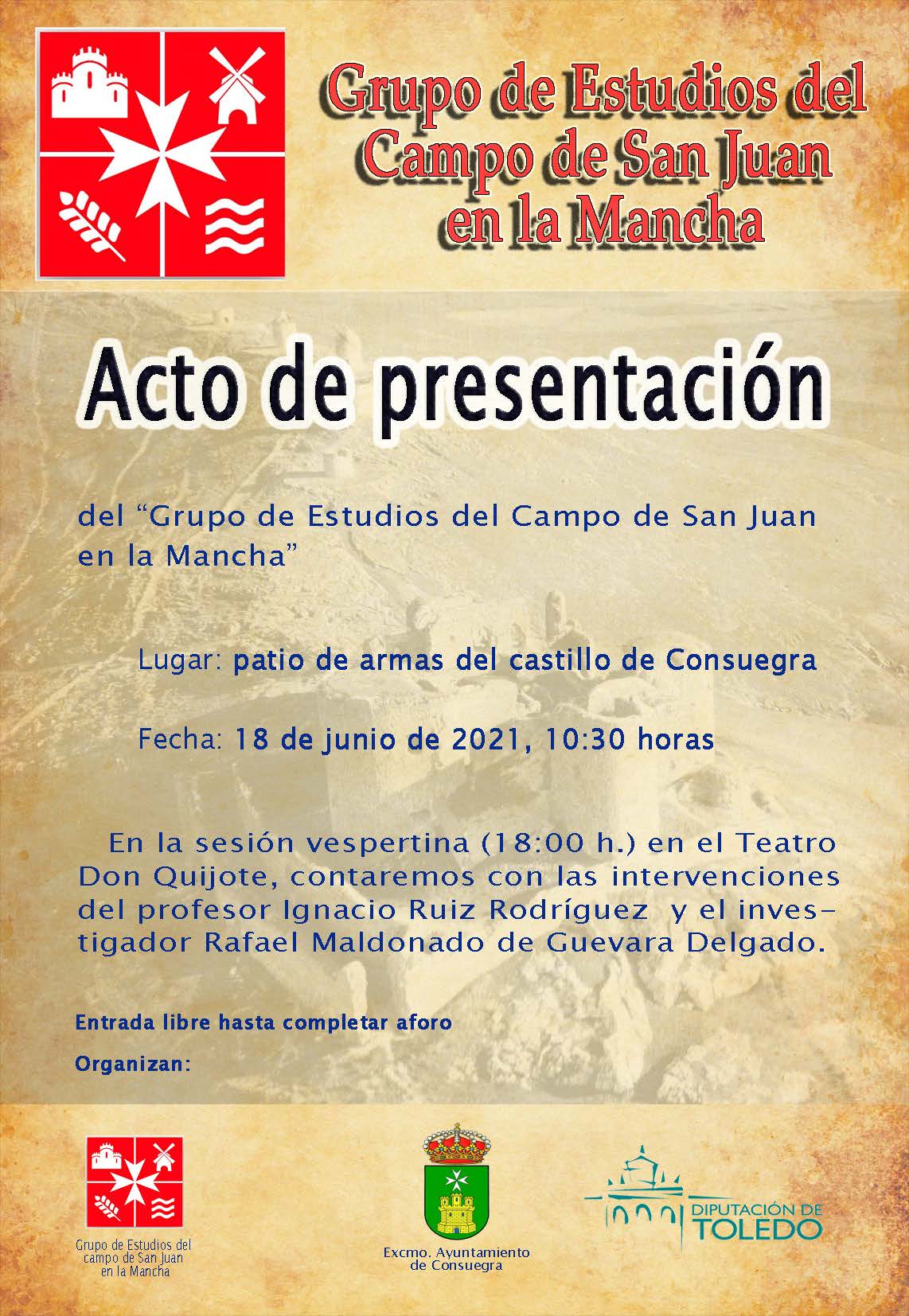 Acto de presentación Grupo de Estudios Campo de San Juan próximo viernes 18 de junio