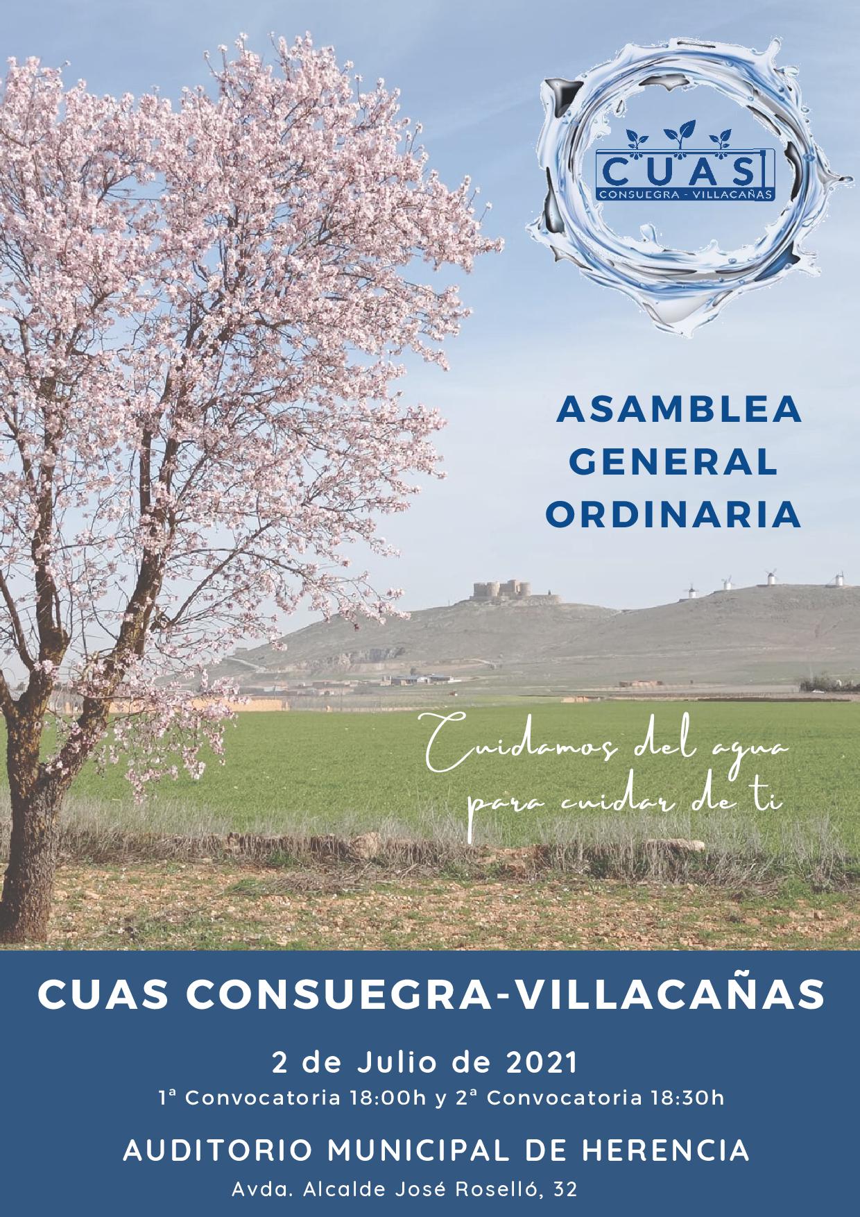 Convocatoria Asamblea CUAS Consuegra-Villacañas 2/07/2021 en Herencia