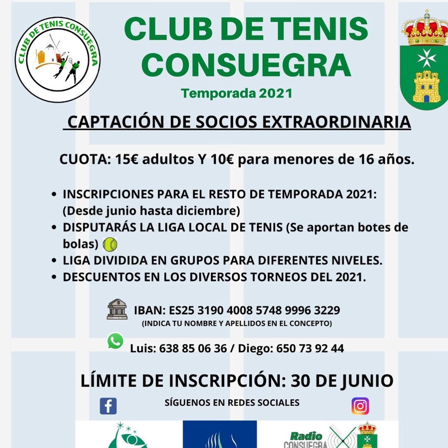 Inscríbete al Club de Tenis de Consuegra