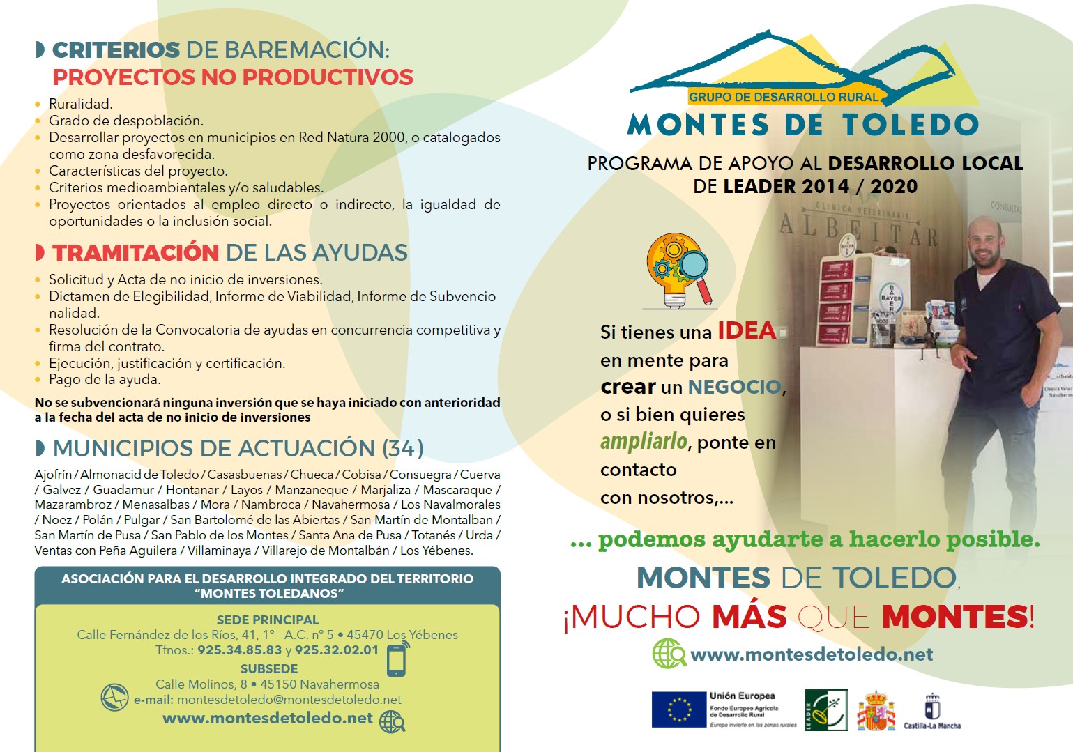 LEADER MONTES DE TOLEDO. AYUDAS PARA EL APOYO AL DESARROLLO LOCAL