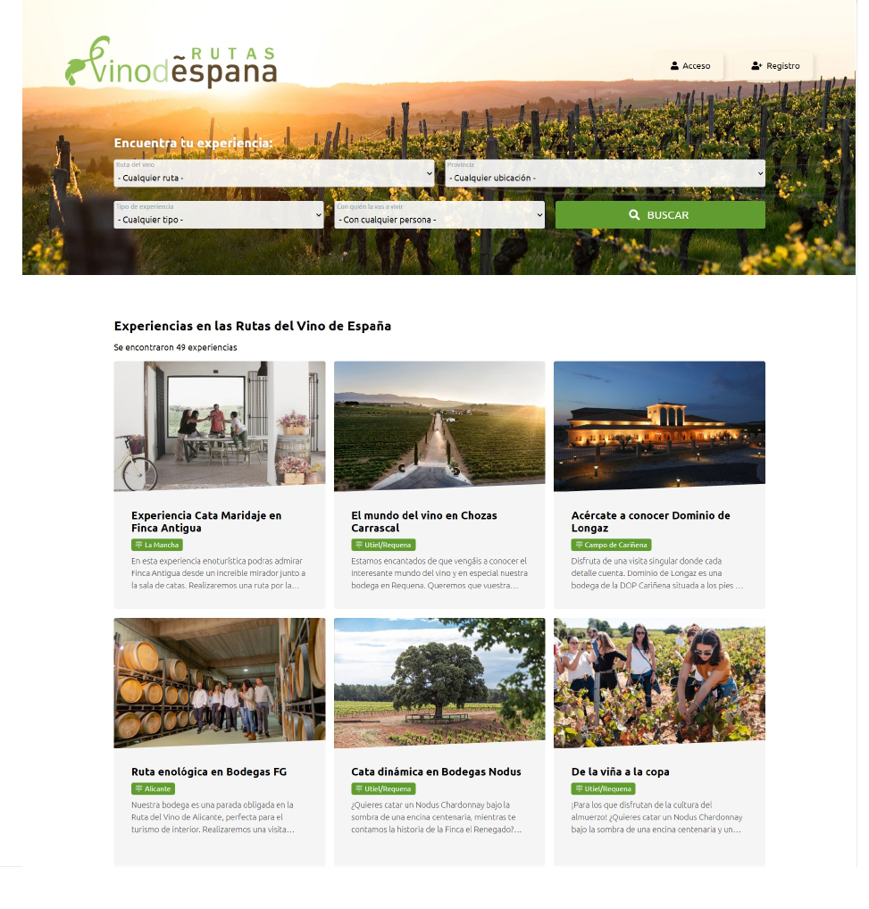 Nueva web de Rutas del Vino de España