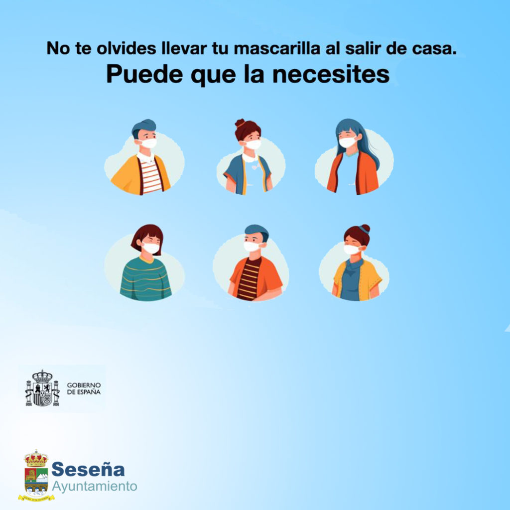 Recordatorio del uso de mascarillas – Ayuntamiento de Seseña