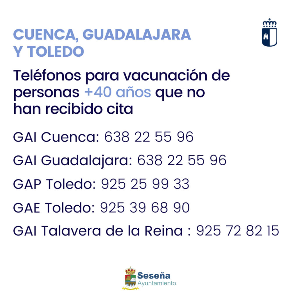 Cita para vacunarse a personas con más de 40 años