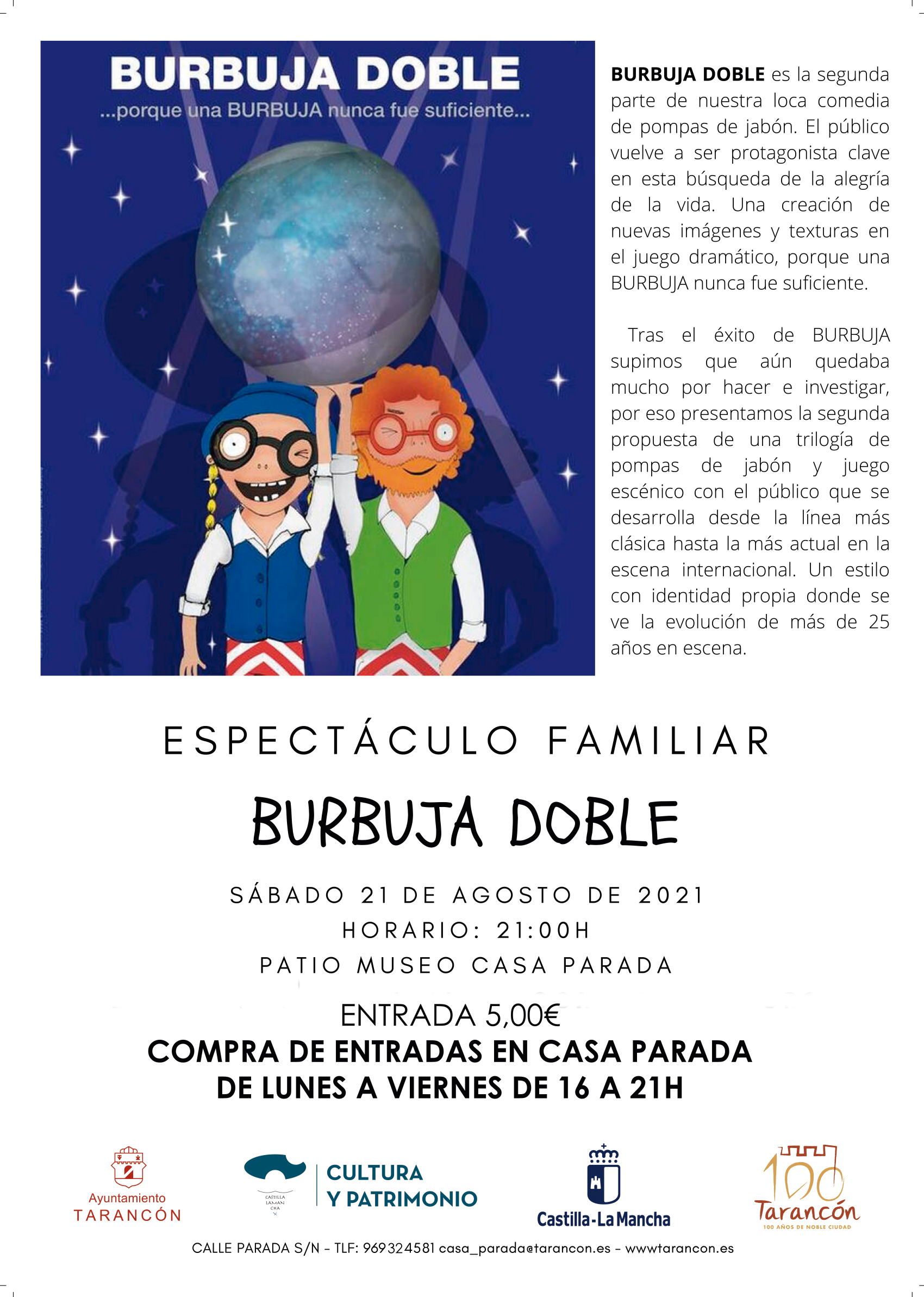 Espectáculo familiar: Burbuja doble - Web oficial del Ayuntamiento de Tarancón
