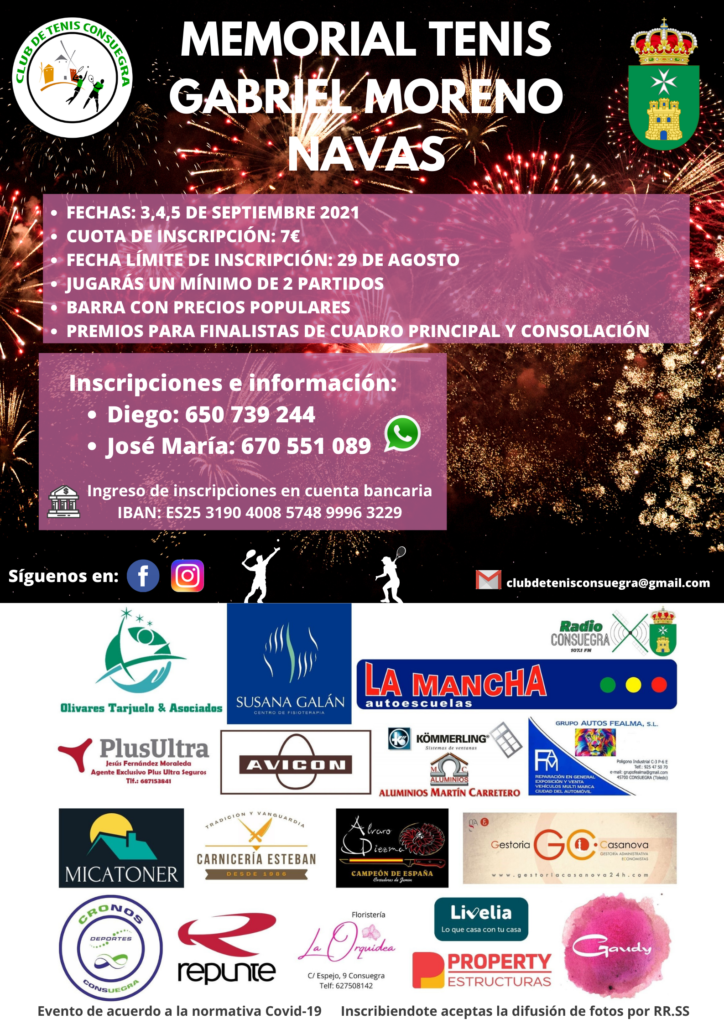 Torneo de Tenis Ferias 2021 “Memorial Gabriel Moreno Navas”