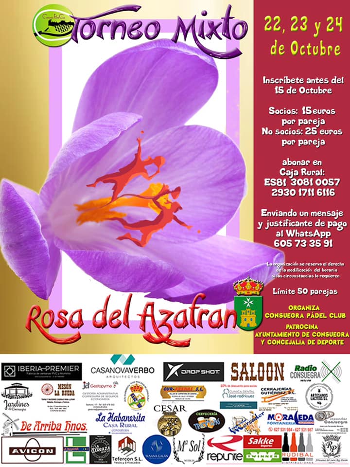 Torneo de Padel Mixto Rosa del Azafrán 2021