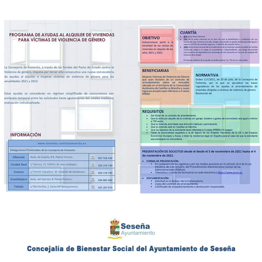 AYUDAS Y SUBVENCIONES AL ALQUILER DE VIVIENDAS PARA VICTIMAS DE VIOLENCIA DE GÉNERO – Ayuntamiento de Seseña