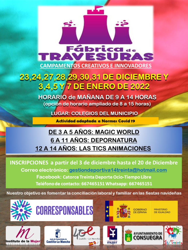Campamento de Navidad «La Fábria de Travesuras» 2021/2022