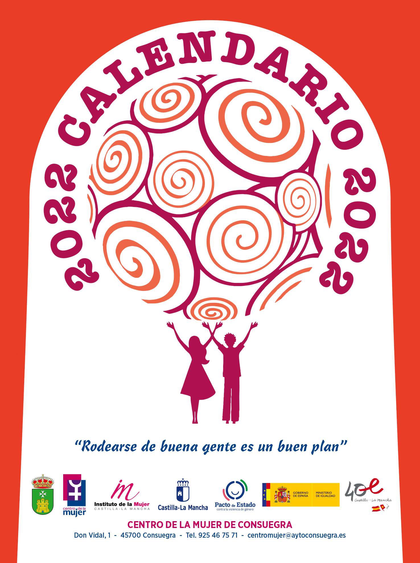 Calendario 2022 Centro de la Mujer. Bienvenido ABRIL