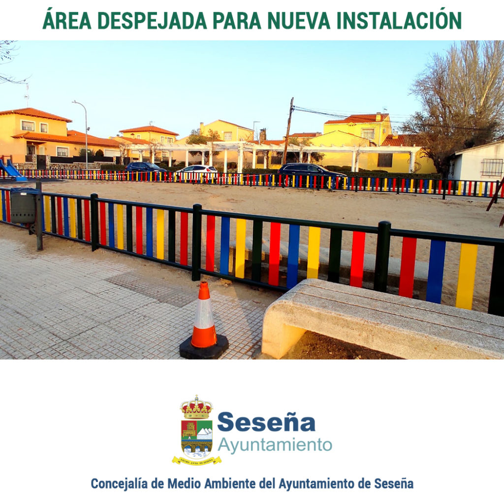 Instalación del elemento nuevo de juego del área infantil de Av. del Valle – Ayuntamiento de Seseña