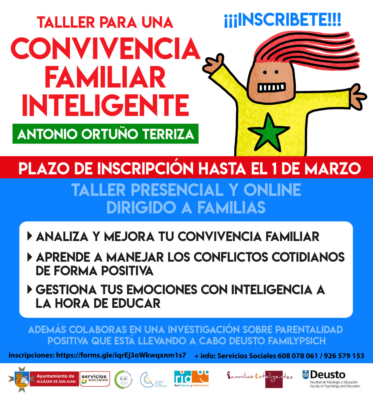 Continua abierto el plazo de inscripción del Taller para una convivencia familiar inteligente