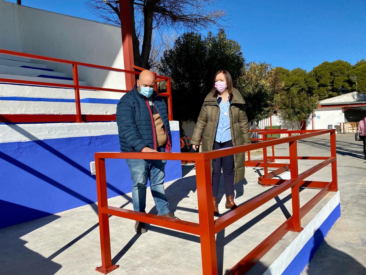 Las personas con movilidad reducida podrán acceder a la grada del Campo de Fútbol A a través de la nueva rampa de acceso