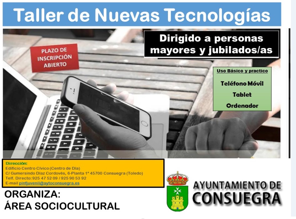 Taller de nuevas tecnologías en Centro de Día dirigido a personas mayores y jubilados