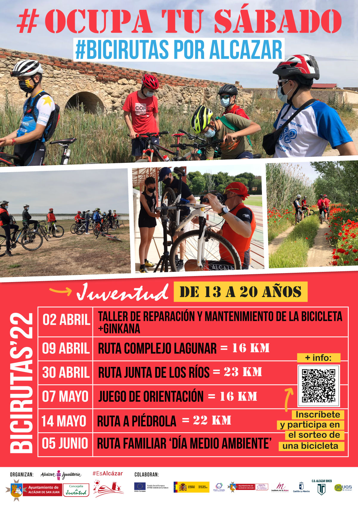La concejalía de Juventud programa rutas en bicicleta por los espacios naturales de la localidad para jóvenes y adolescentes de 13 a 20 años