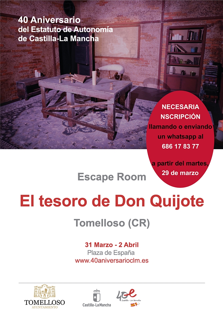La plaza de España acogerá de jueves a sábado el scape room “El Tesoro del Quijote”
