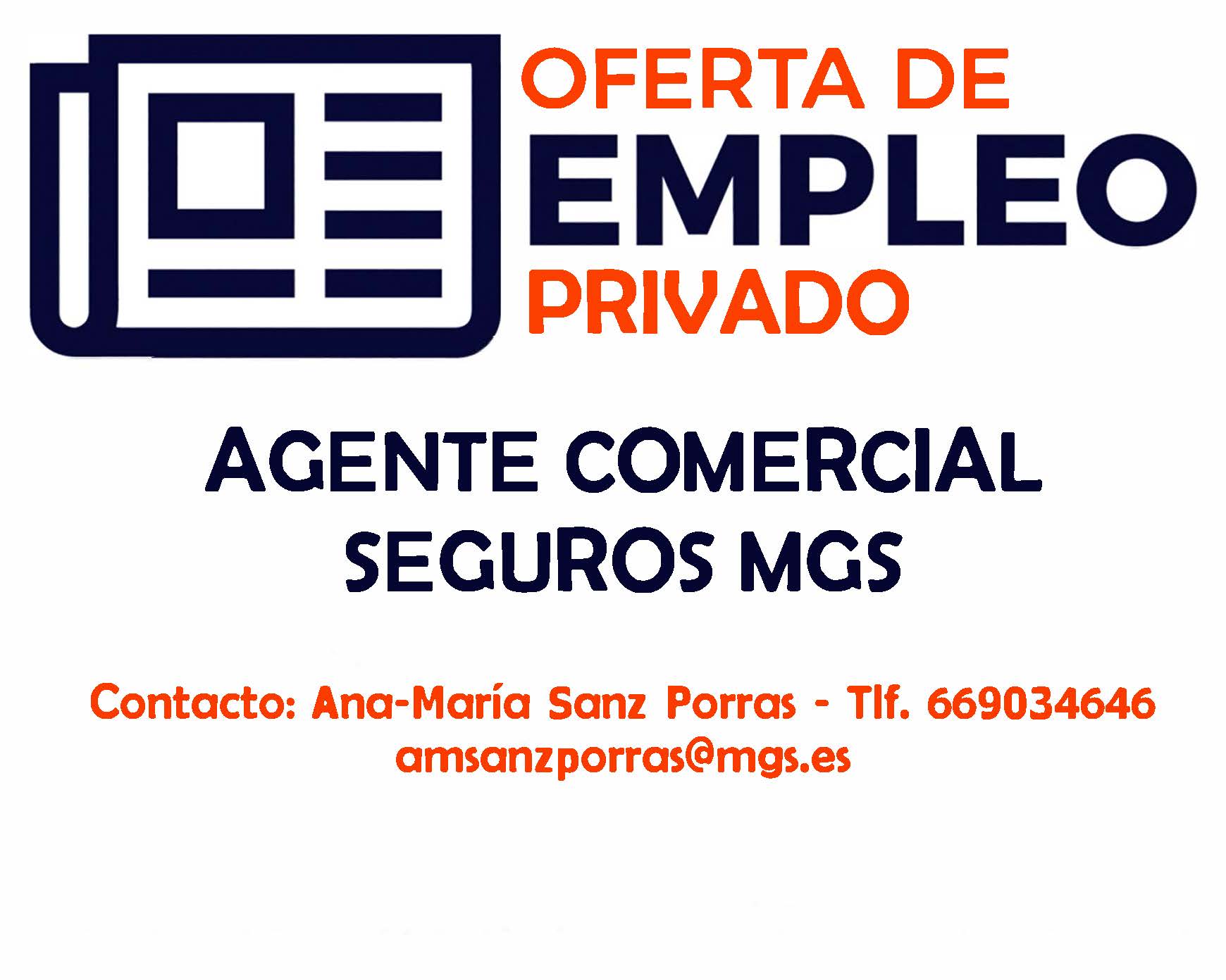 Oferta de empleo privado: Agente comercial de seguros