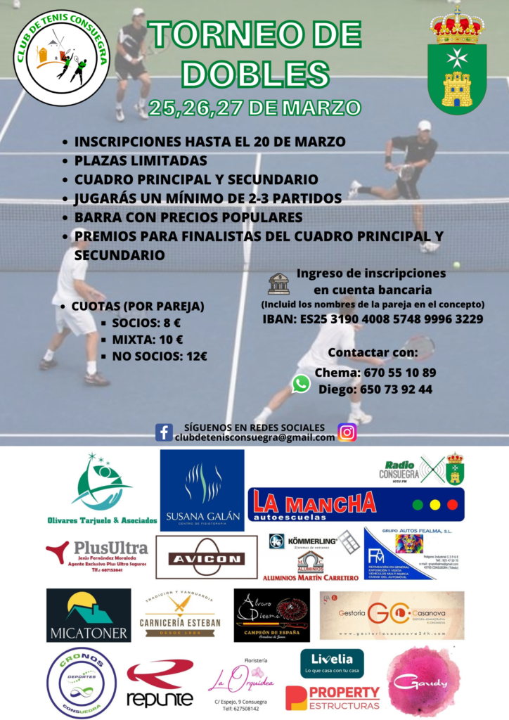 Torneo de dobles de Tenis (marzo 2022)