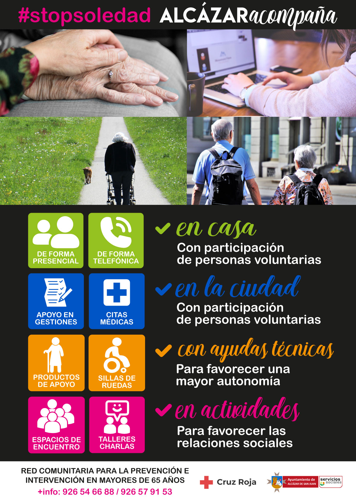 “Alcázar Acompaña” proyecto dirigido a personas mayores de 65 años en situación de soledad no deseada.