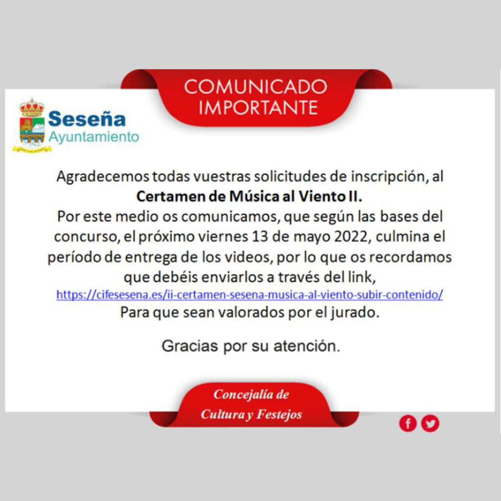 GALA II CERTAMEN “SESEÑA MUSICA AL VIENTO – Ayuntamiento de Seseña
