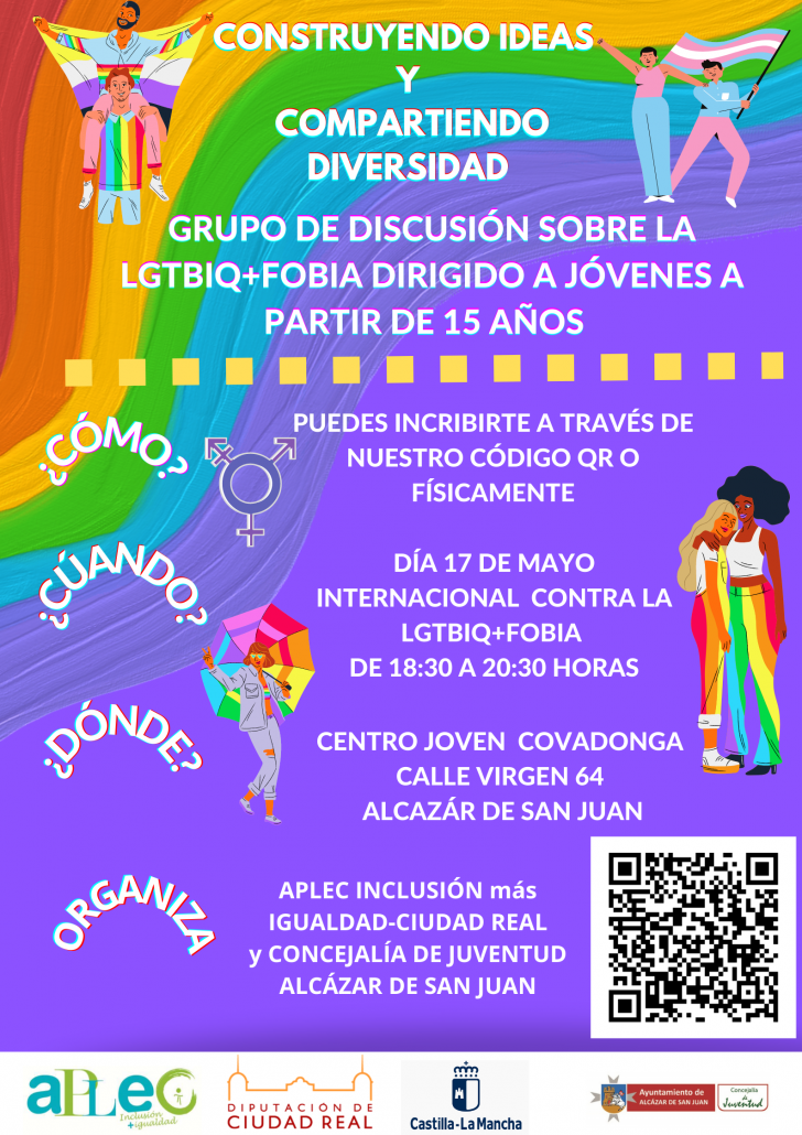 La concejalía de Juventud de Alcázar propone actividades de dinamización y para celebrar el Día Internacional de la LGTBIQ+FOBIA