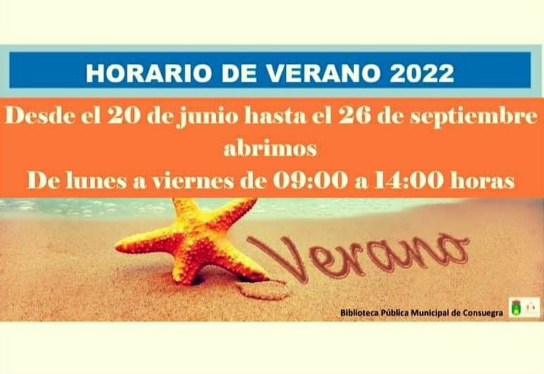 Horario de verano Biblioteca Pública Municipal