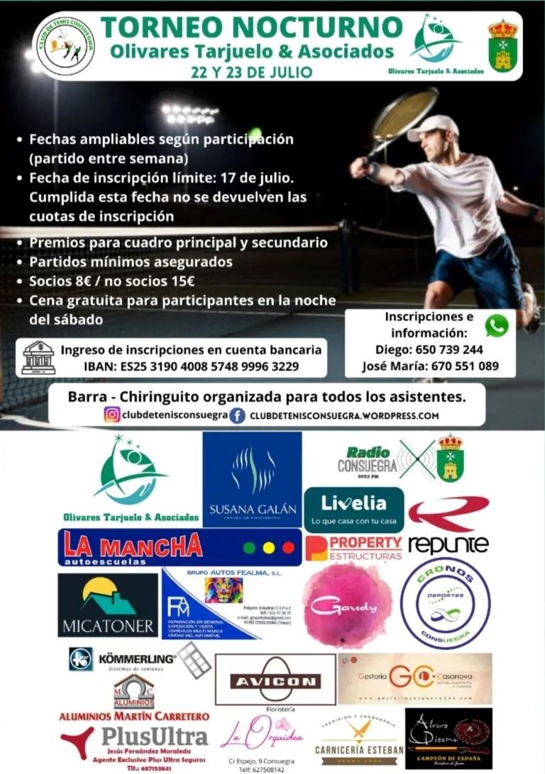 Torneo nocturno de TÉNIS Consuegra 2022