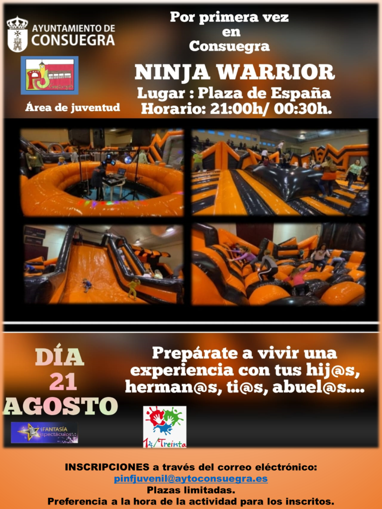 Ninja Warrior Por Primera vez en Consuegra – Domingo 21 Agosto