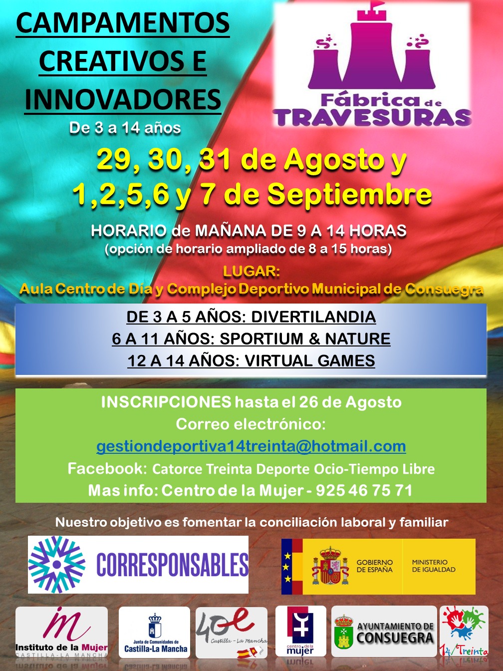 Plan Corresponsables: Campamento «Fábrica de Travesuras» vacaciones escolares.