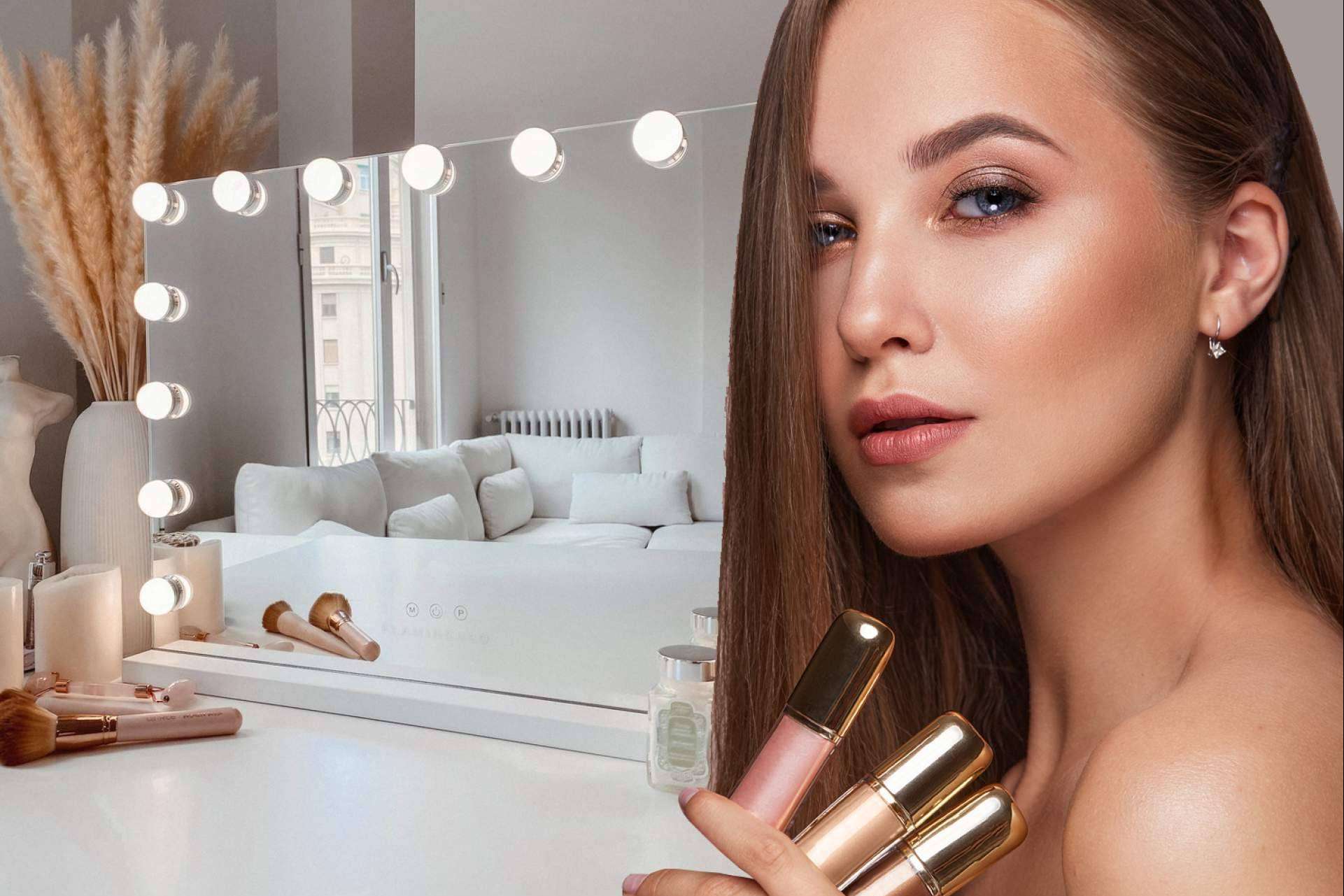 zerca! ofrece el espejo con luz de maquillaje de la marca Flamingueo a muy buen precio