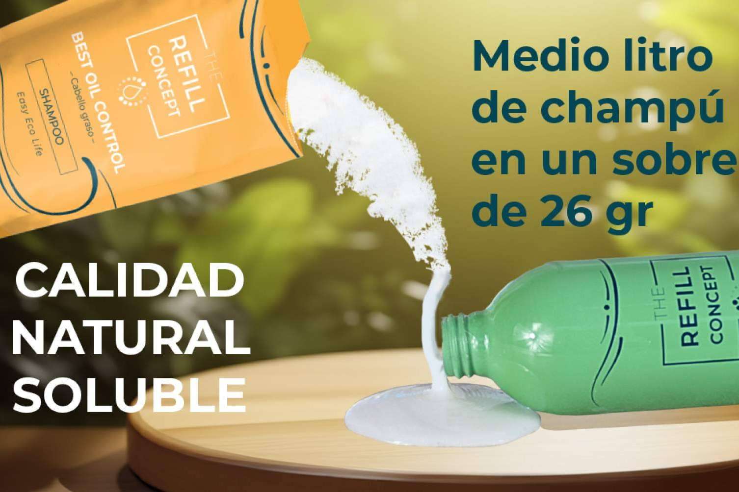 La gama de champús y geles líquidos que no requieren envases de plástico de The Refill Concept