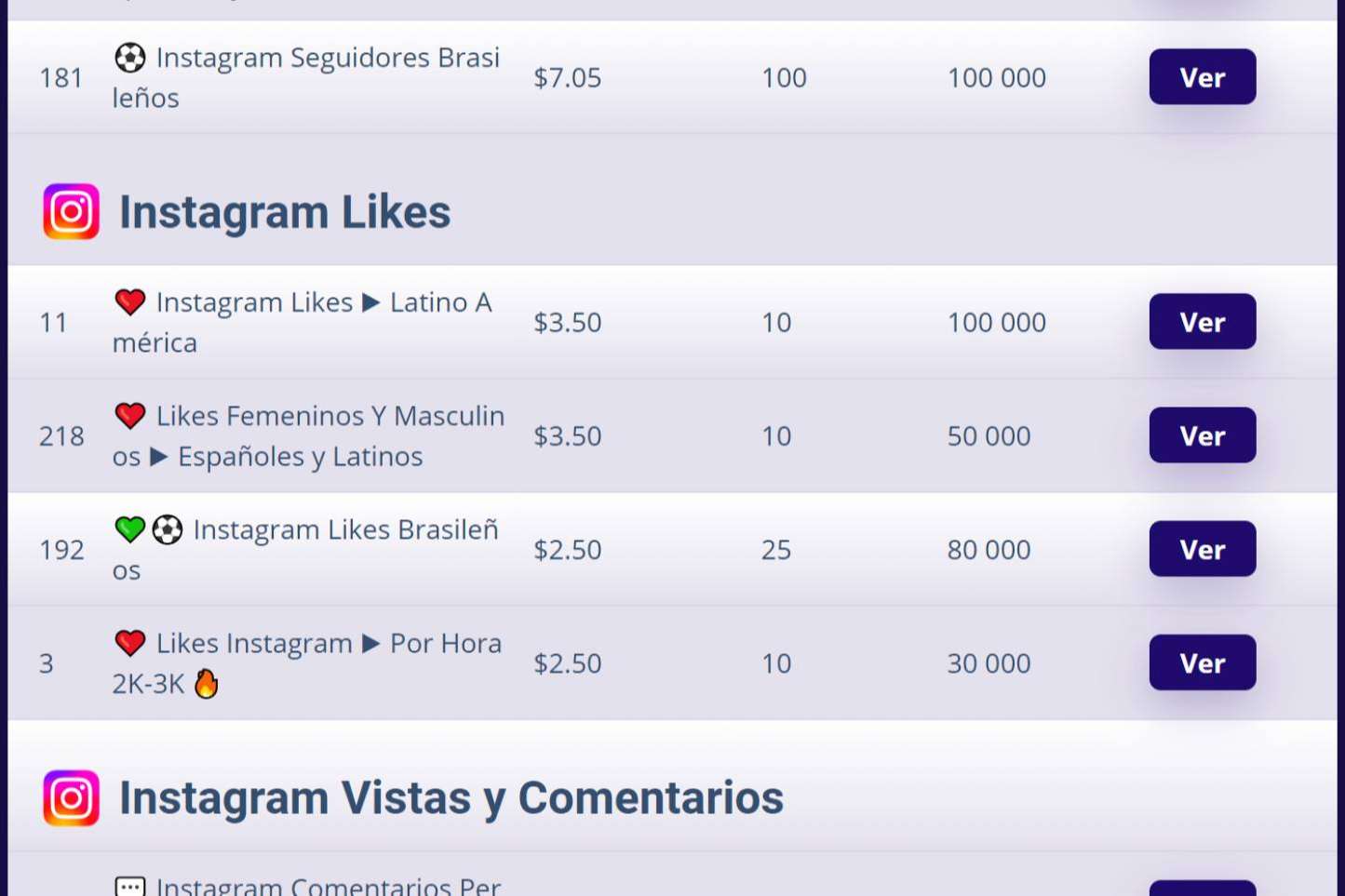 A través de VIP Increase se pueden comprar likes latinos en Instagram