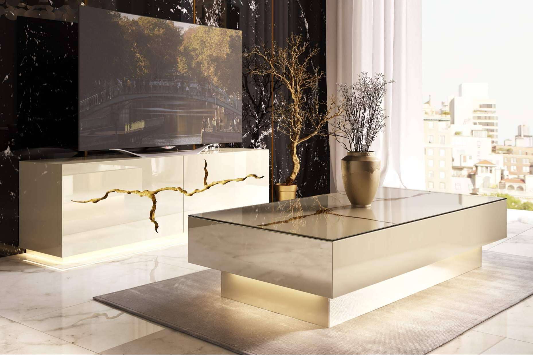 Elegancia y diseño, los salones lacados de Muebles La Factoría