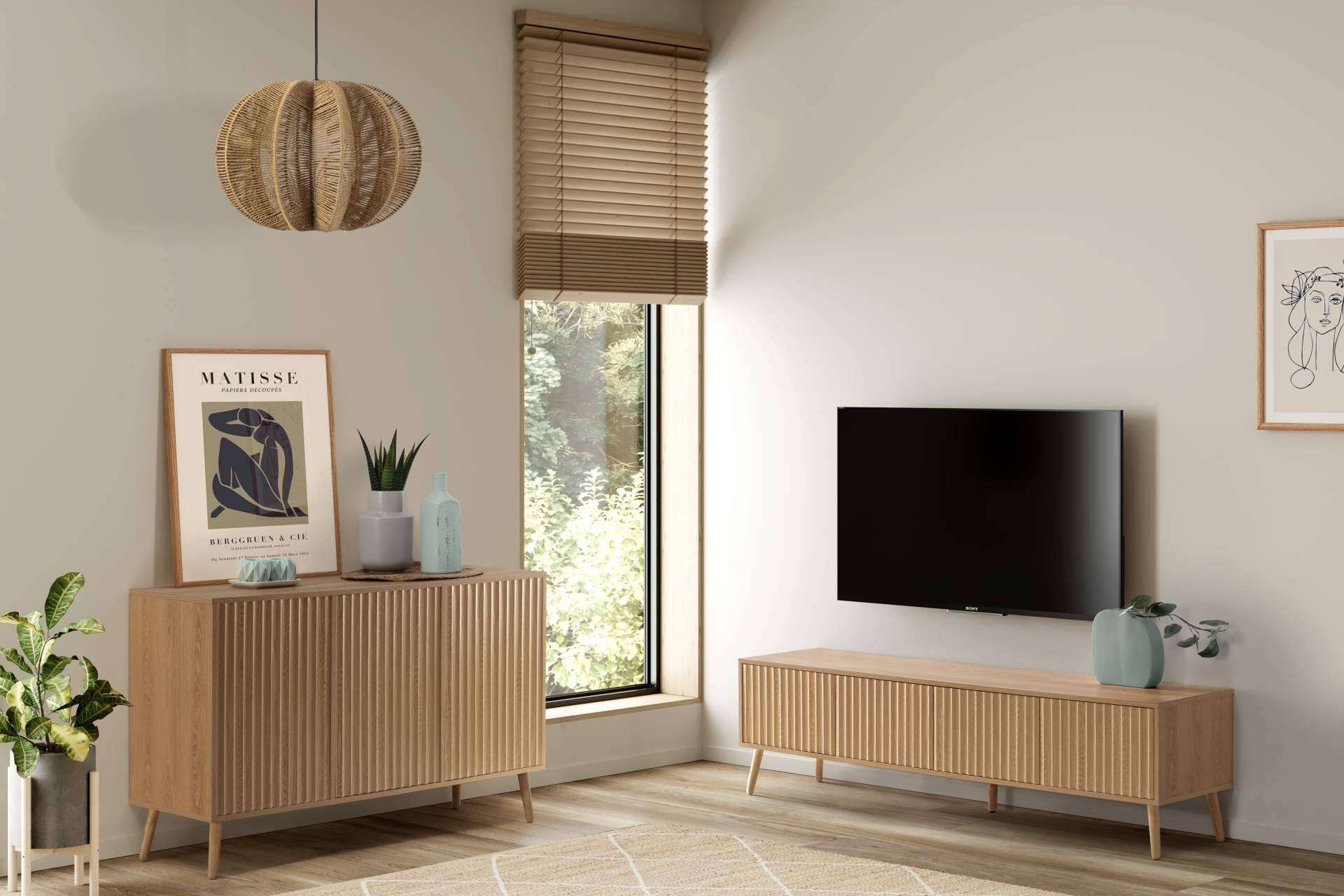 Diseño y sostenibilidad, lámparas de techo de ratán y bambú disponibles en Top Mueble