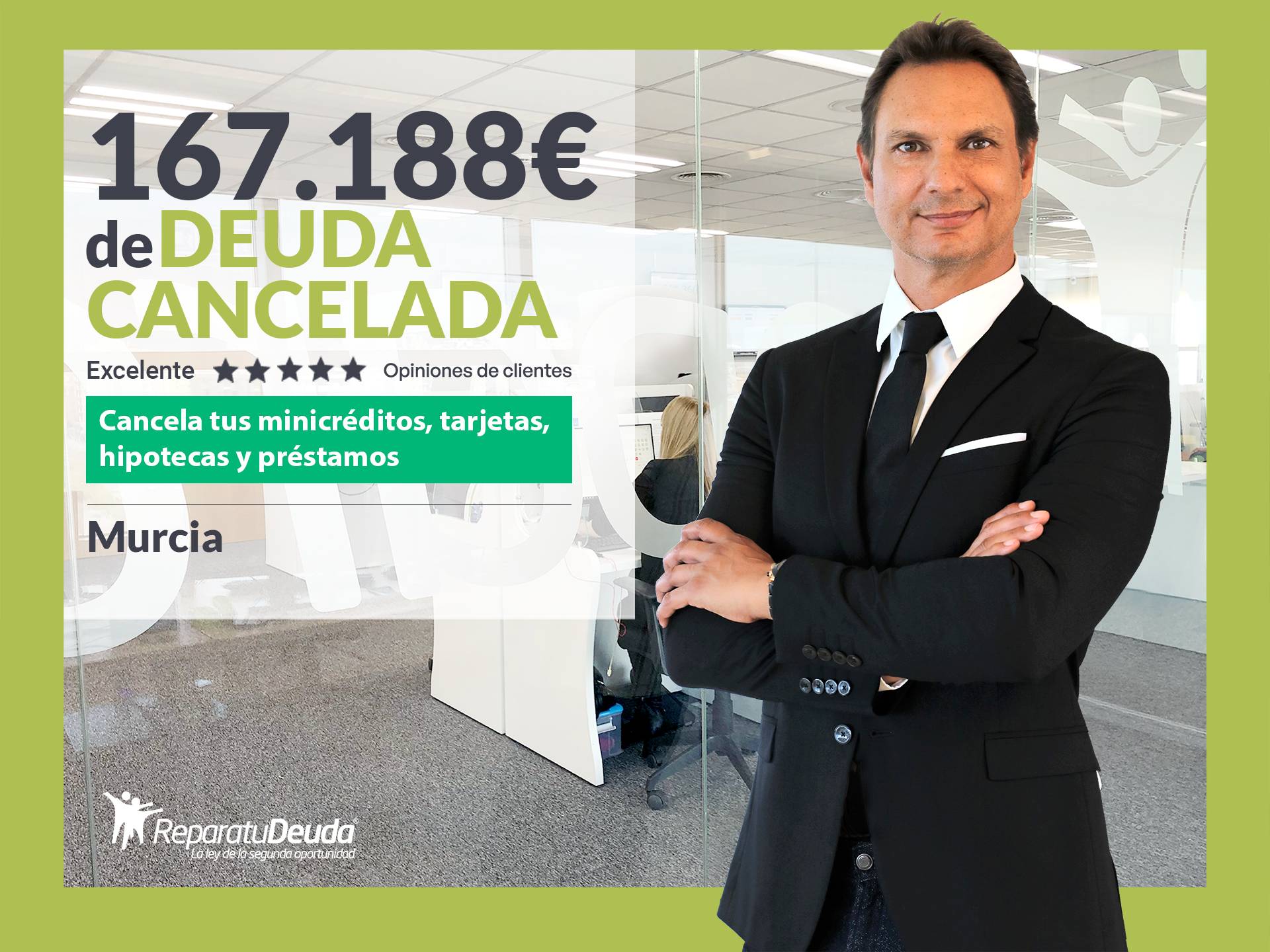 Repara tu Deuda Abogados cancela 167.188 € en Murcia con la Ley de Segunda Oportunidad