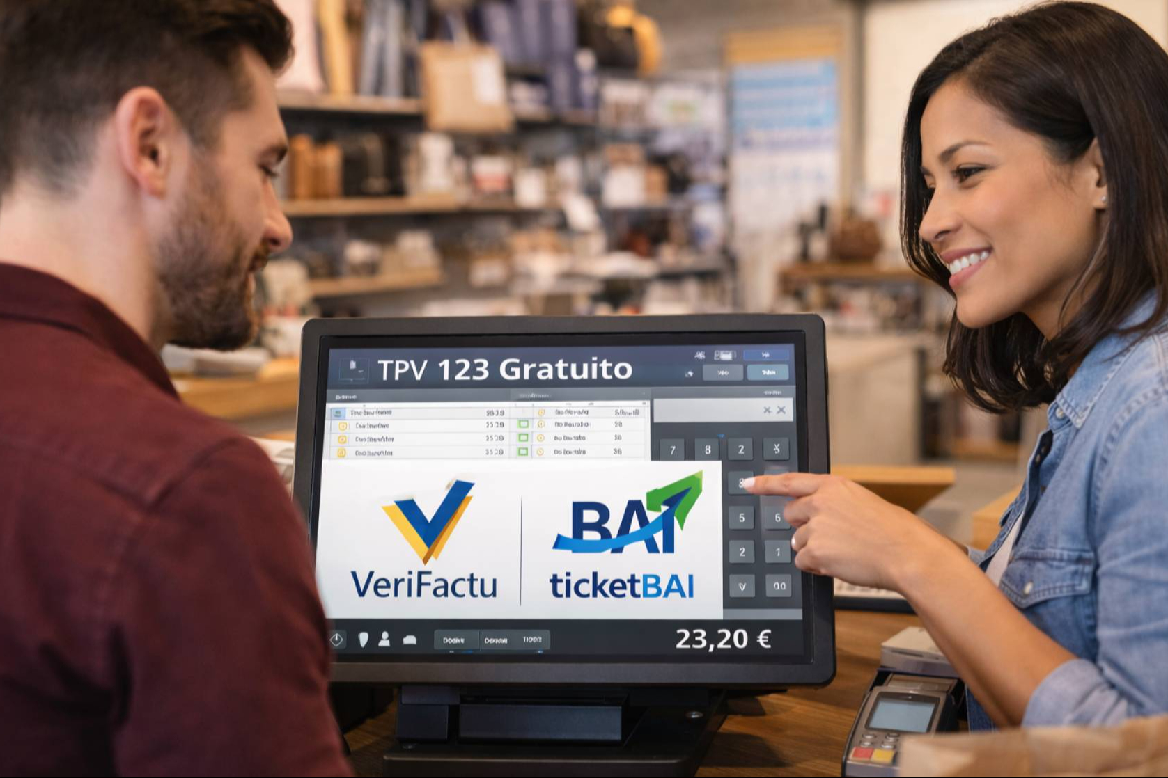 El ecosistema TPV 123 Gratuito integra control horario y adecuación completa a los sistemas VeriFactu y TicketBAI