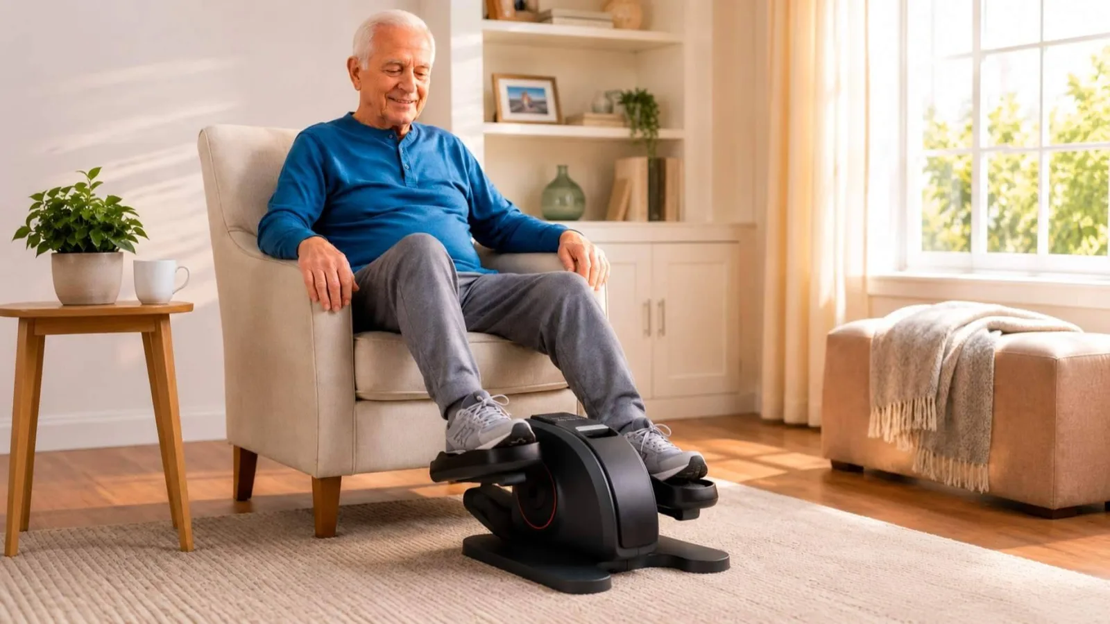 Ejercicio suave en casa para personas mayores, cuándo pueden ser útiles los pedales estáticos